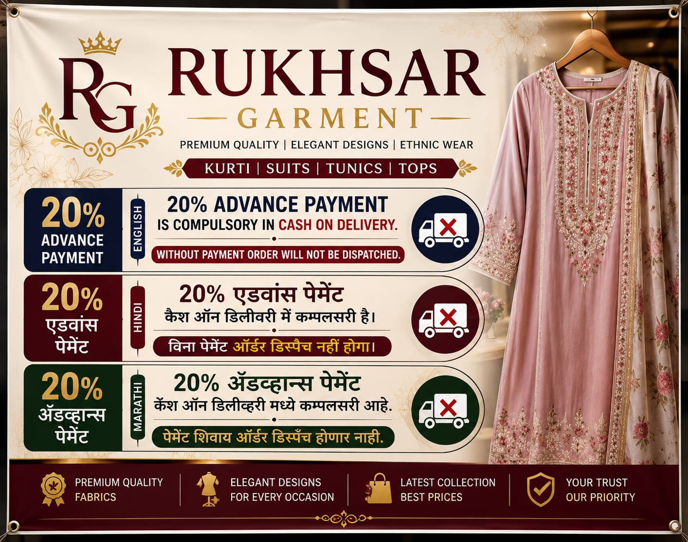 70 rupay kurti | RUKHSAR GARMENT